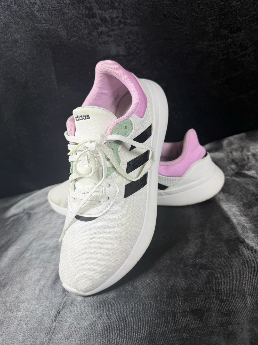 adidas Women's White Pink and Black Casual Sneakers
